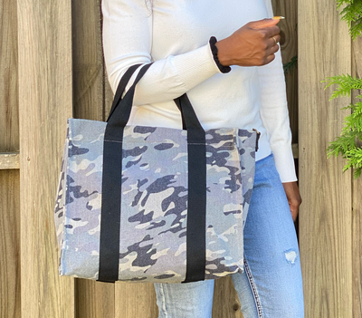 Canvas Crossbody Tote - Camo