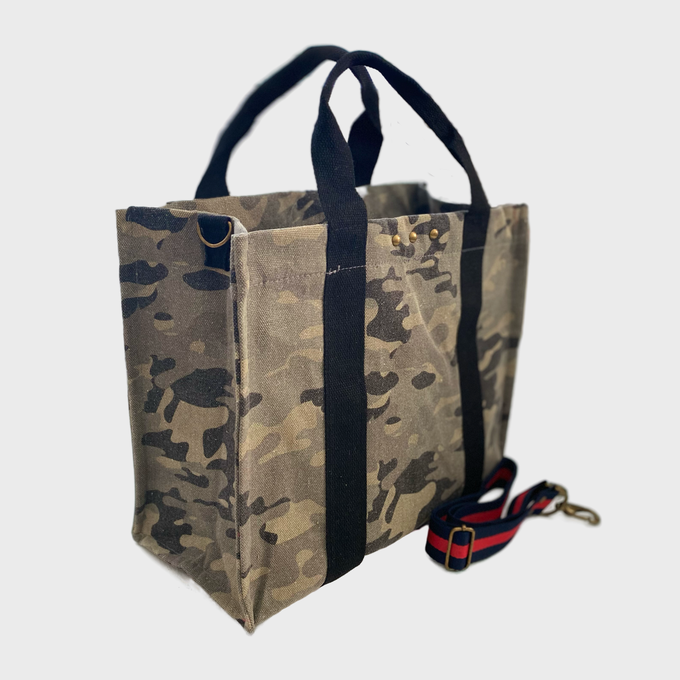 Canvas Crossbody Tote - Camo