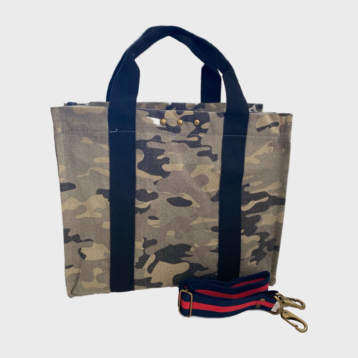 Canvas Crossbody Tote - Camo