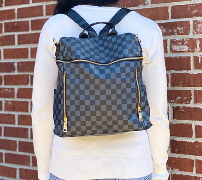 Checkered Backpack - Black