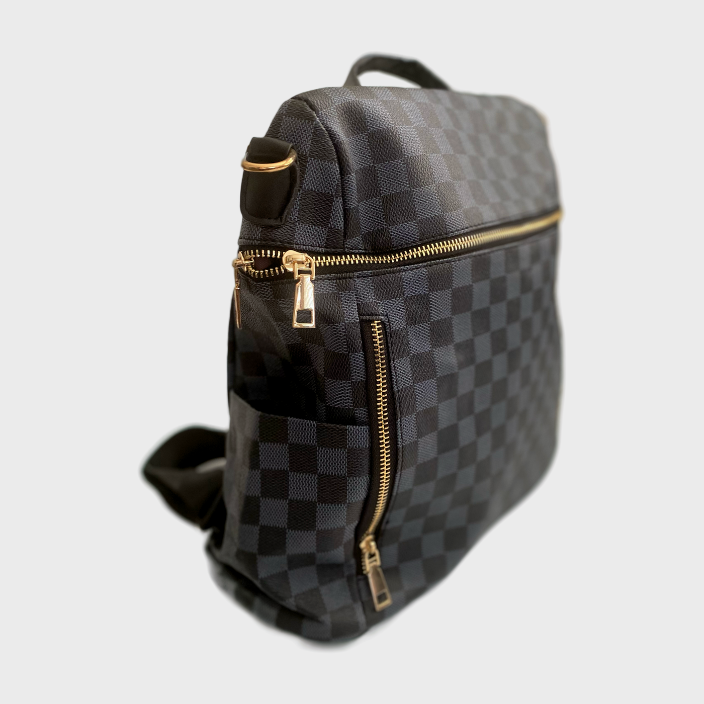 Checkered Backpack - Black