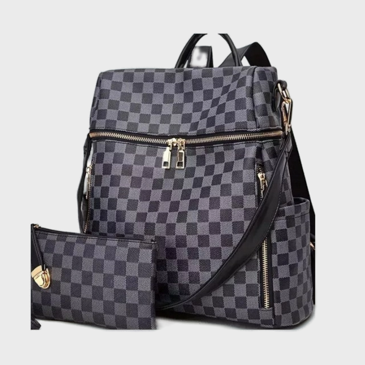 Checkered Backpack - Black