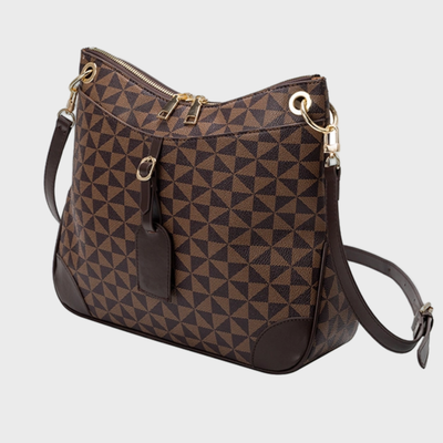 Geometric Crossbody Handbag - Coffee