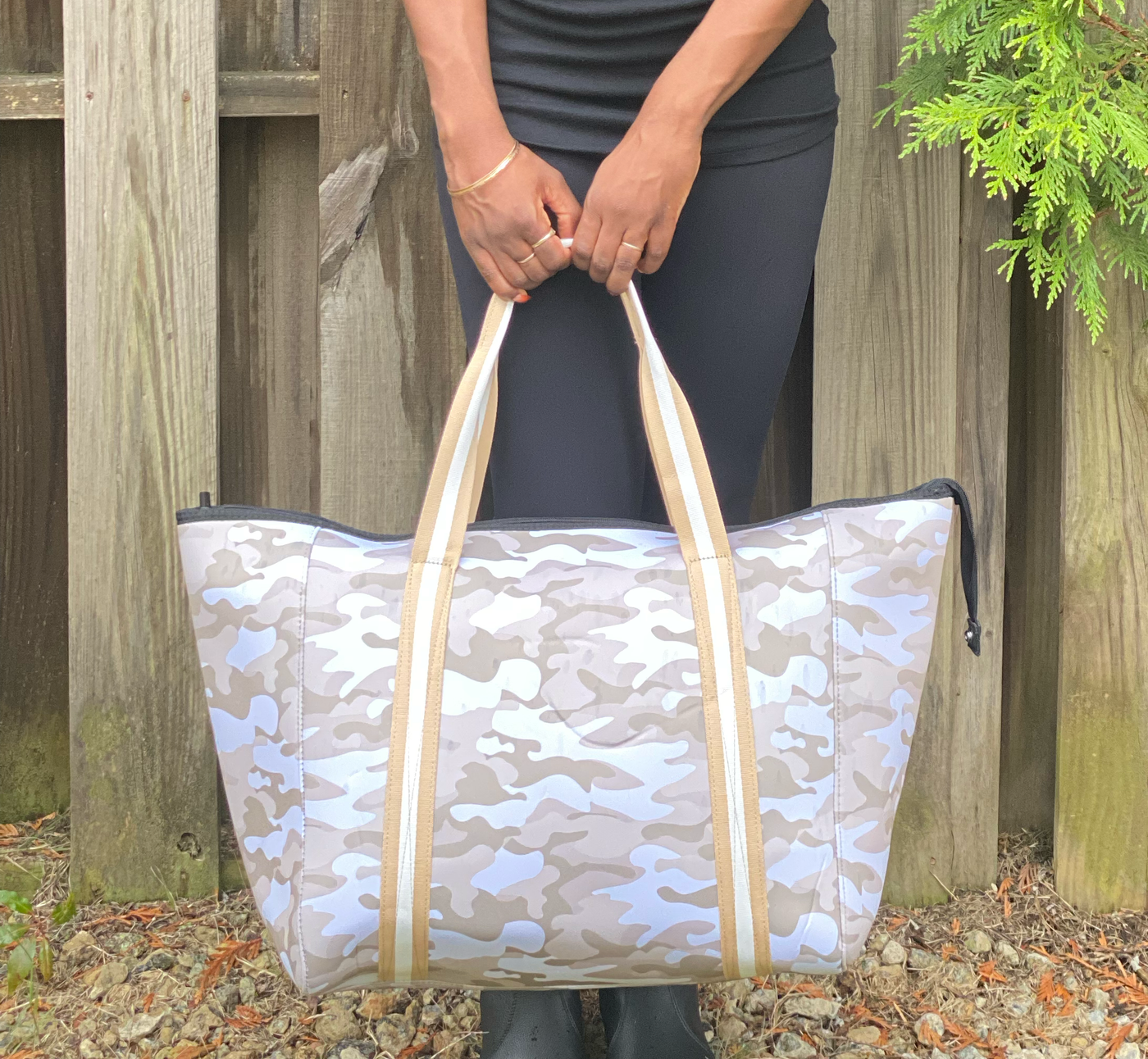 Bone Camo Neoprene Weekender Tote