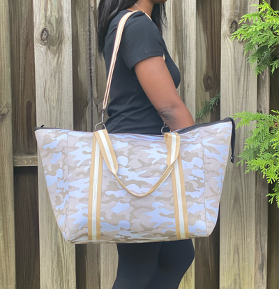 Bone Camo Neoprene Weekender Tote