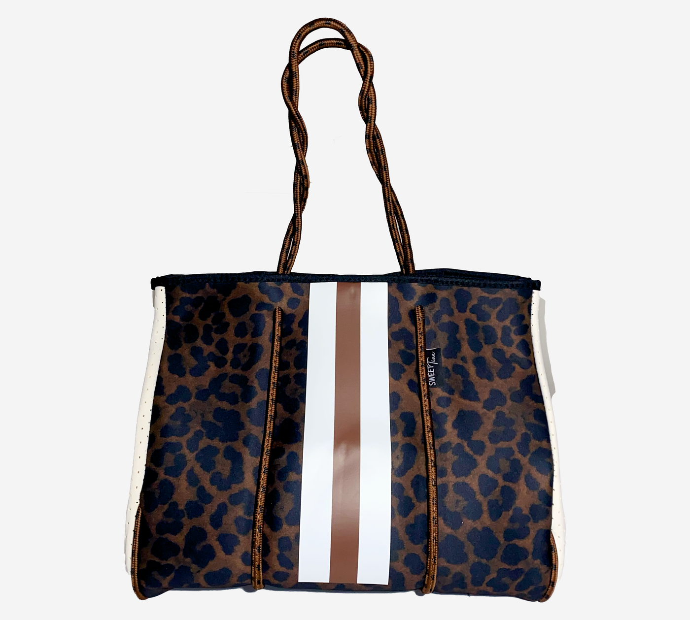 Brown Animal Print Neoprene Tote Bag