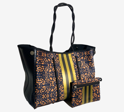 Gold Animal Print Neoprene Tote Bag