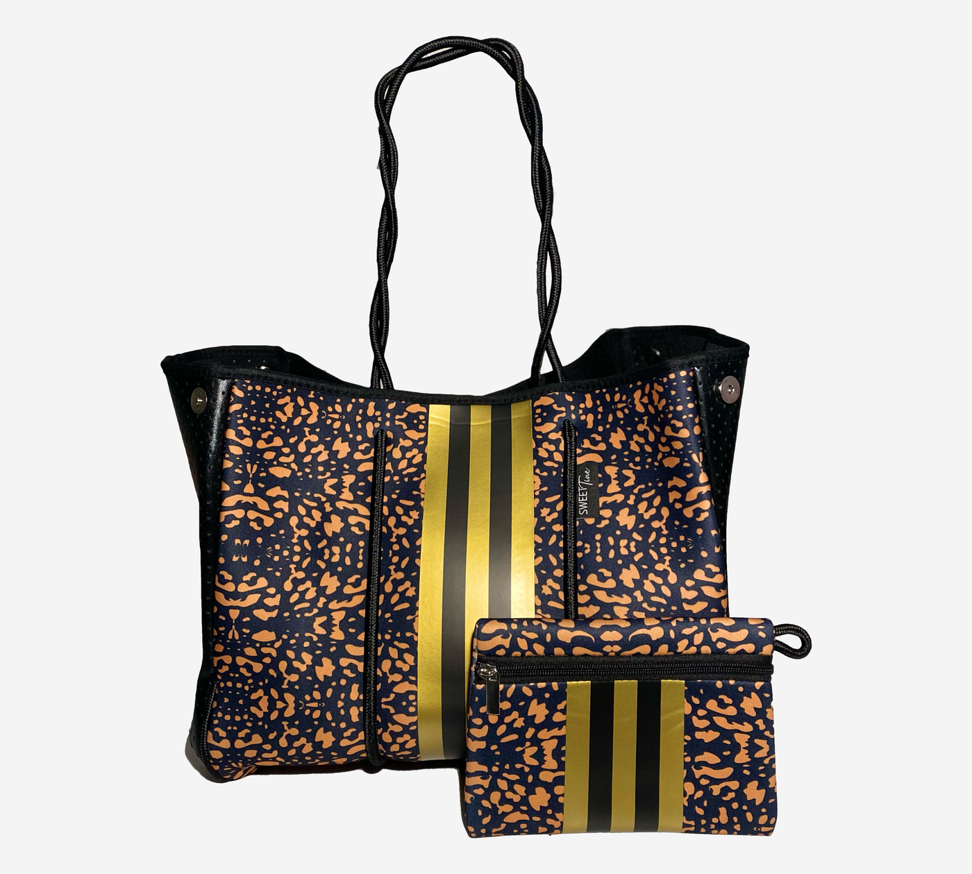 Gold Animal Print Neoprene Tote Bag