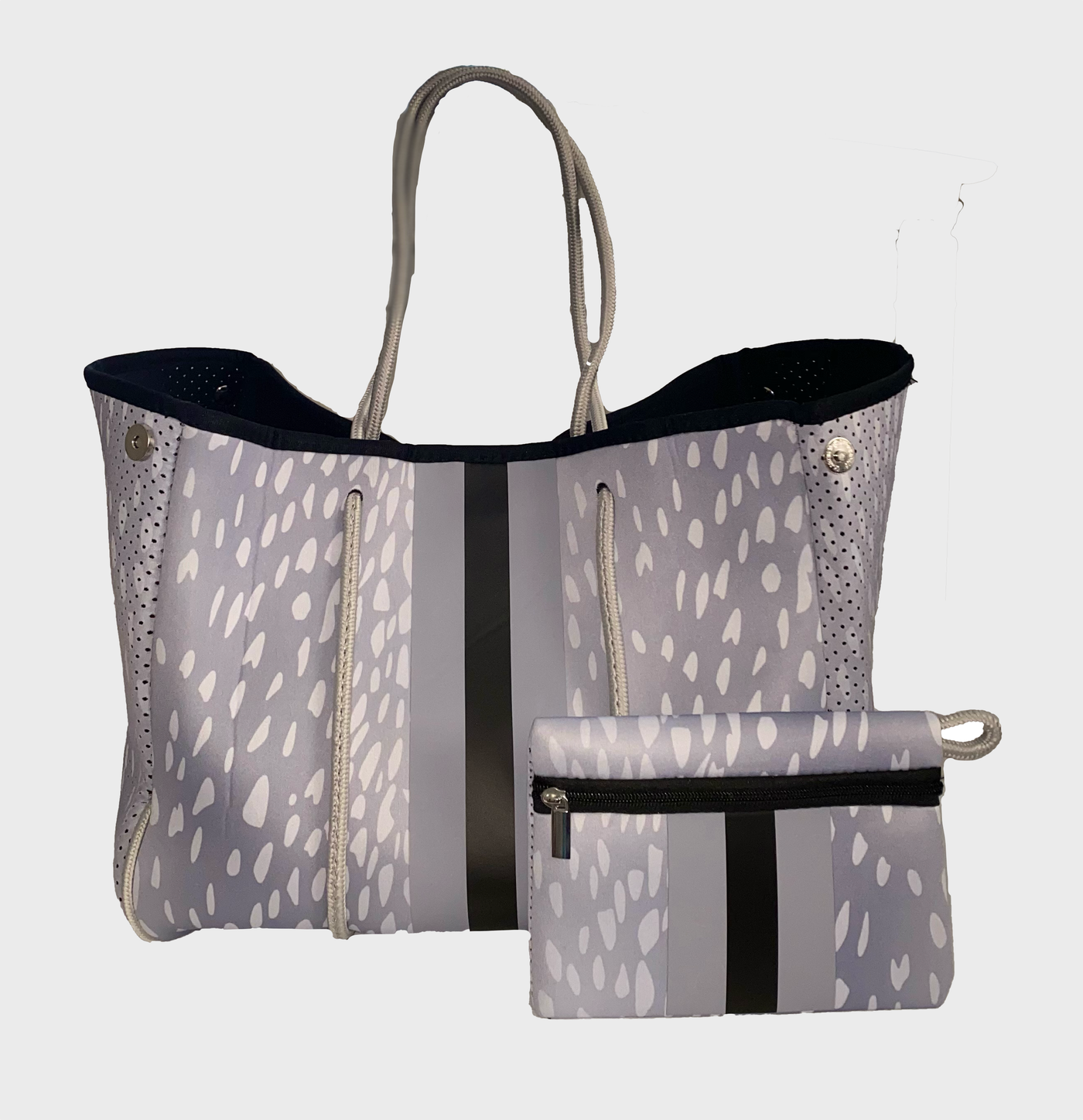 Snow Leopard Neoprene Tote Bag