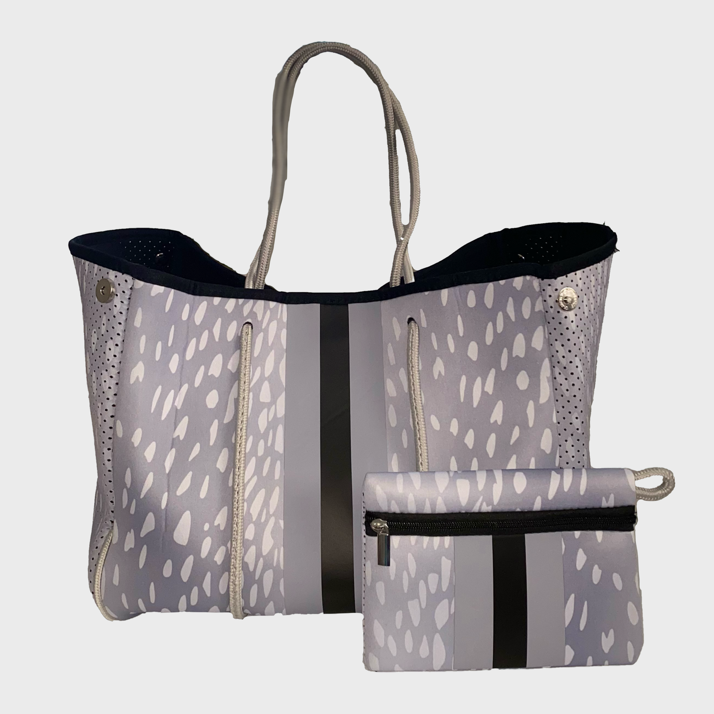 Snow Leopard Neoprene Tote Bag