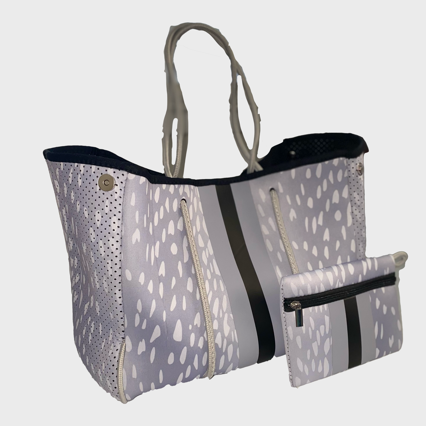 Snow Leopard Neoprene Tote Bag