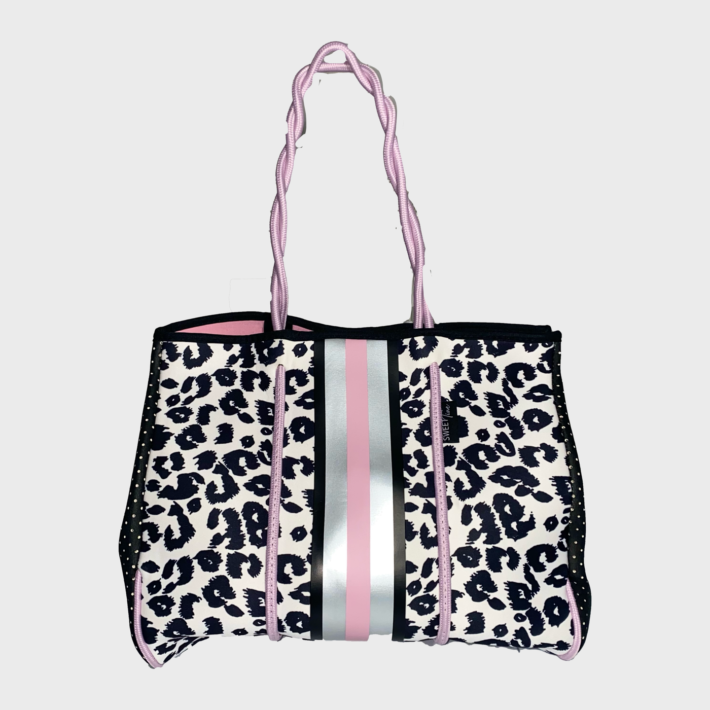 White Leopard Neoprene Tote Bag